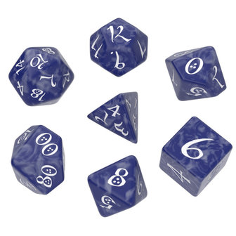 Dobbelstenen Classic RPG Dice Set Cobalt/White (7 stuks)