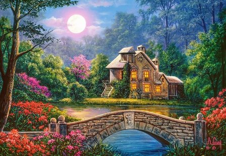 Cottage in the Moon Garden - Puzzel (1000)