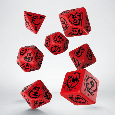 Dragons RPG Dice Set Red & Black (7 stuks)