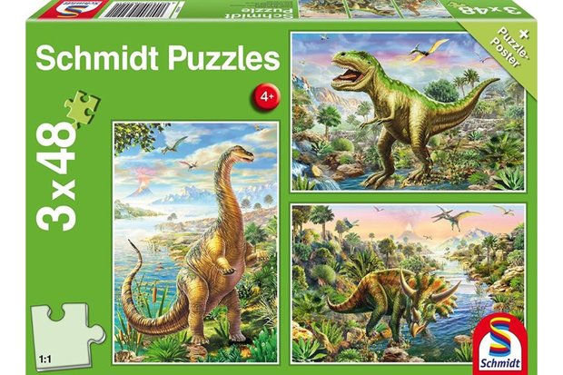 Avontuur met de dino's - Puzzel (3x48)