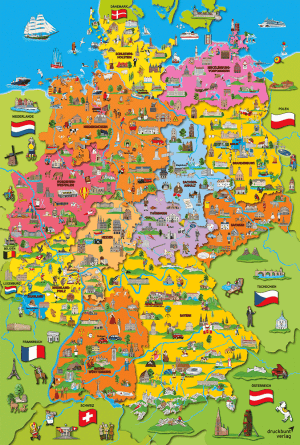 Kaart van Duitsland met plaatjes - Puzzel (200)