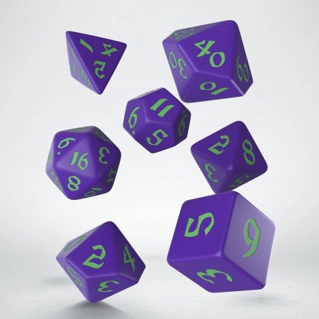 Classic Runic Dice Set Purple & Green (7 stuks)