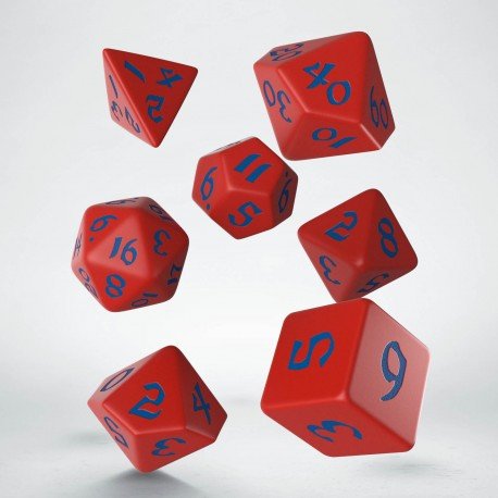 Classic Runic Dice Set Red & Blue (7 stuks)