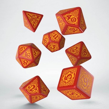 Dragons Slayer Dice Set Red & Orange (7 stuks)
