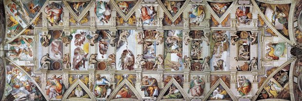 The Sistine Chapel Ceiling - Panorama Puzzel (1000)