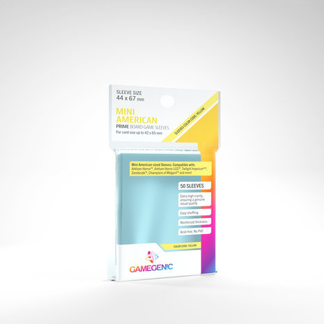 Gamegenic Prime Board Game Sleeves: Mini American (44x67mm) - 50