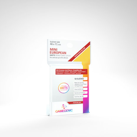 Gamegenic Matte Board Game Sleeves: Mini European (46x71mm) - 50