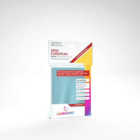 Gamegenic Prime Board Game Sleeves: Mini European (46x71mm) - 50