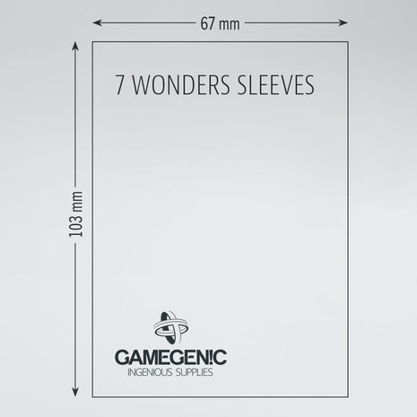Gamegenic Prime Board Game Sleeves: 7 Wonders (67x103mm) - 80
