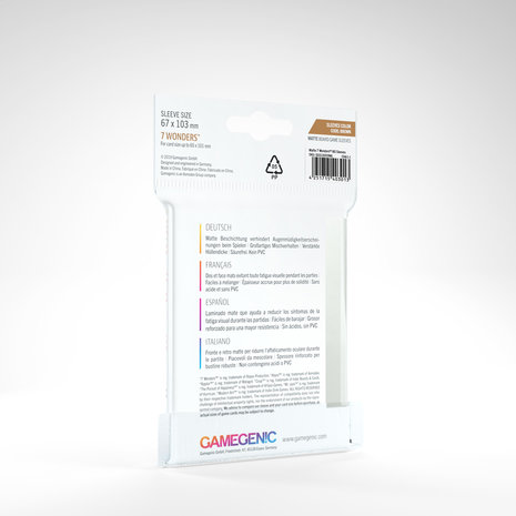 Gamegenic Matte Board Game Sleeves: 7 Wonders (67x103mm) - 80