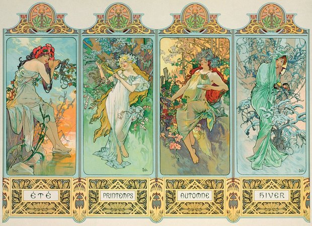 The Four Seasons, Alphonse Mucha - Puzzel (1000)