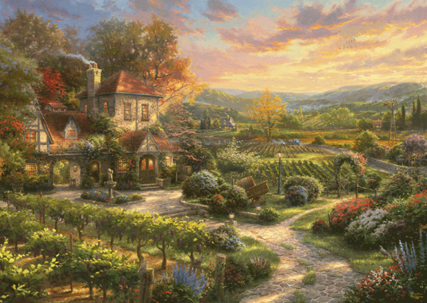In de wijnbergen (Thomas Kinkade) - Puzzel (2000)