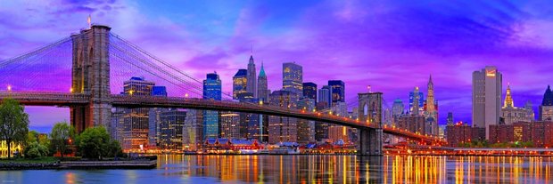 Brooklyn Bridge, New York - Panorama Puzzel (1000)
