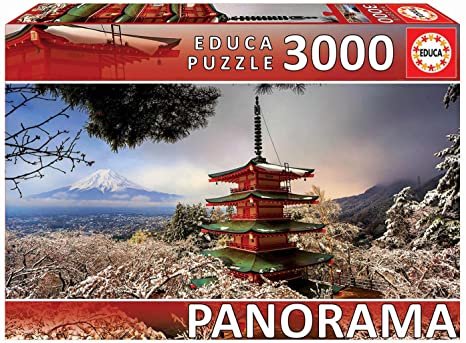 Mount Fuji and Chureito Pagoda, Japan - Panorama Puzzel (3000)