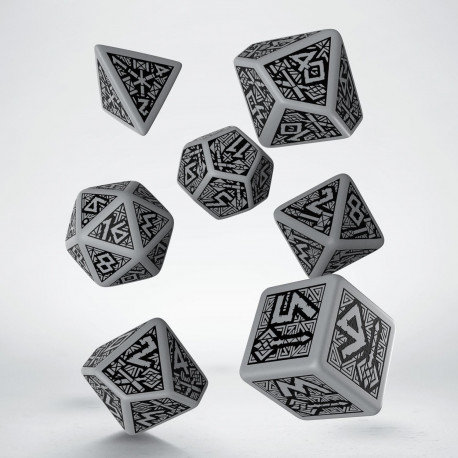 Dwarven RPG Dice Set Gray & Black (7)