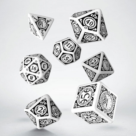 Steampunk Dice Set White & Black (7)