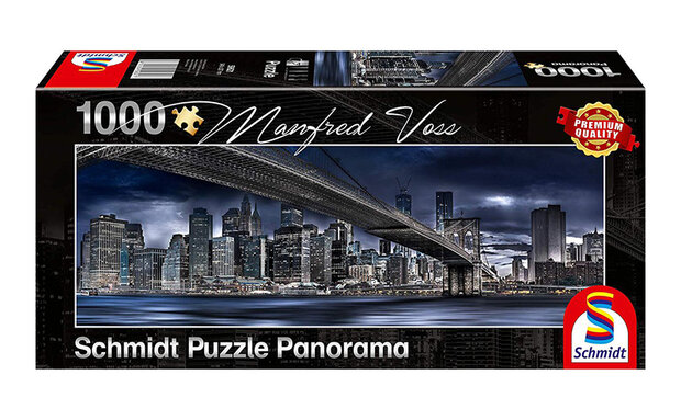 New York, Dark Night - Panorama Puzzel (1000)