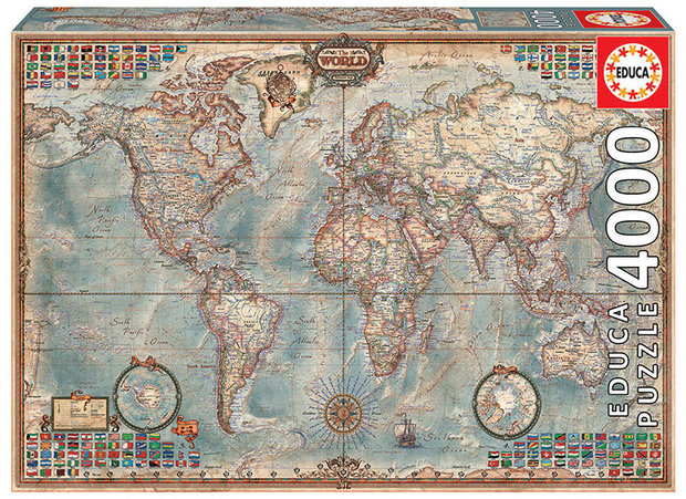 Political Map of the World - Puzzel (4000)