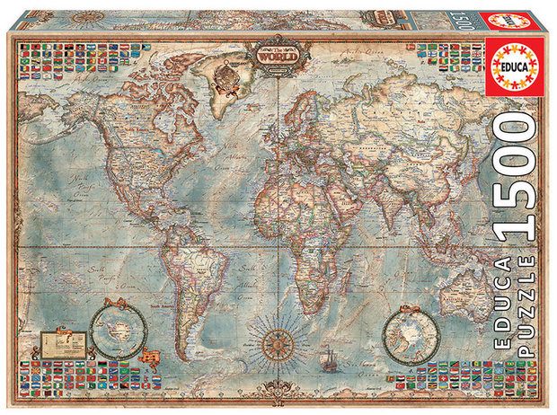 Political Map of the World - Puzzel (1500)