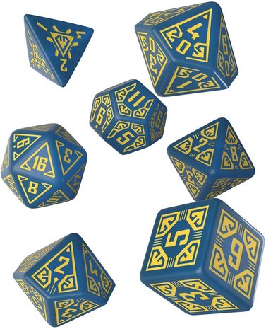 Arcade Dice Set Blue & Yellow (7)