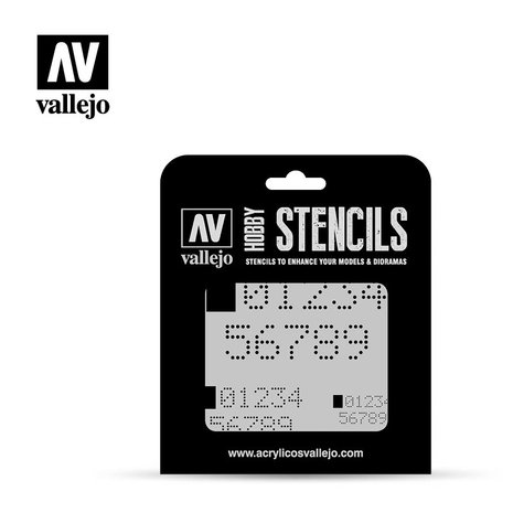 Hobby Stencils: Digital Numbers (Vallejo)