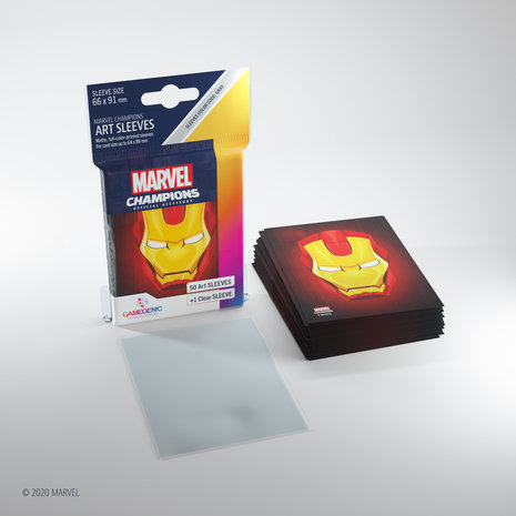 Gamegenic Marvel Champions Art Sleeves: Iron Man (66x91mm) - 50+1