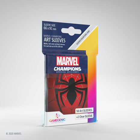 Gamegenic Marvel Champions Art Sleeves: Spider-Man (66x91mm) - 50+1