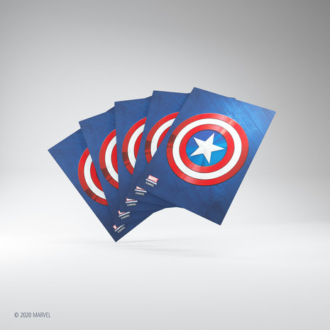 Gamegenic Marvel Champions Art Sleeves: Captain America (66x91mm) - 50+1