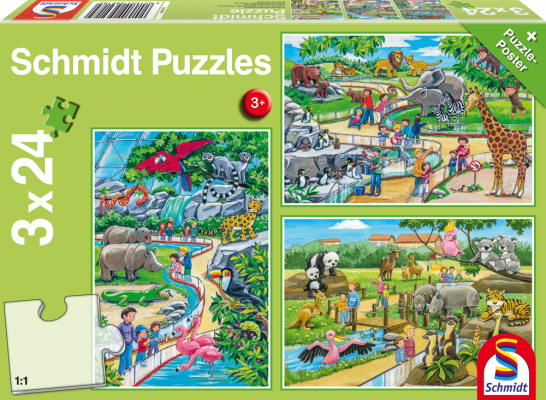 Een dag in de dierentuin - Puzzel (3x24)
