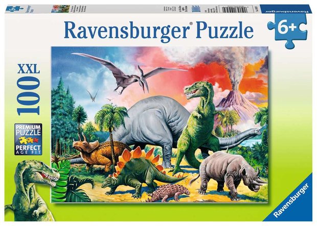 Tussen de dinosauriërs - Puzzel (100XXL)