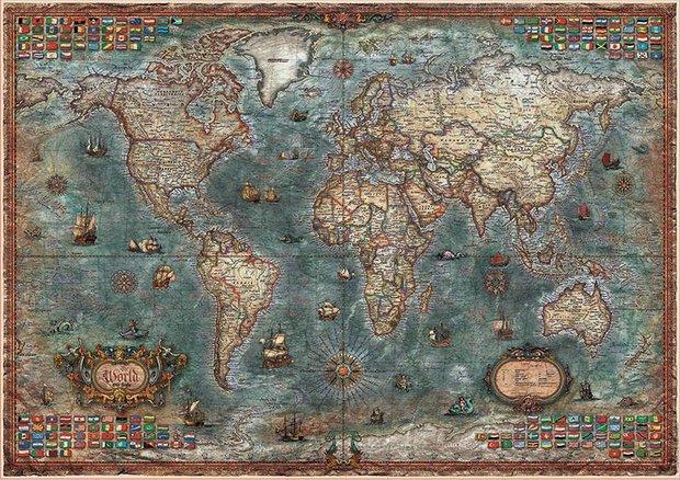 Historical World Map  - Puzzel (8000)