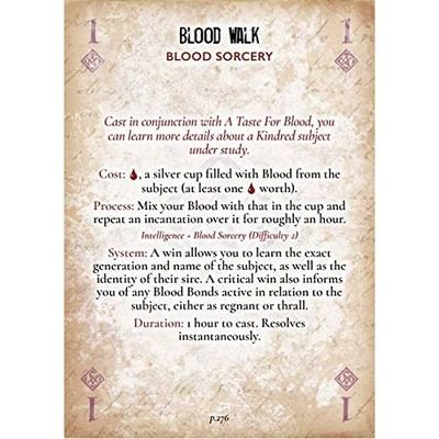 Vampire: The Masquerade - Discipline and Blood Magic Card Deck
