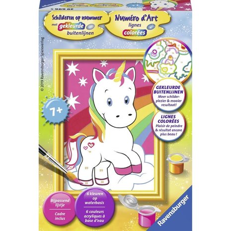 Schilderen op nummer: Schattige Eenhoorn
