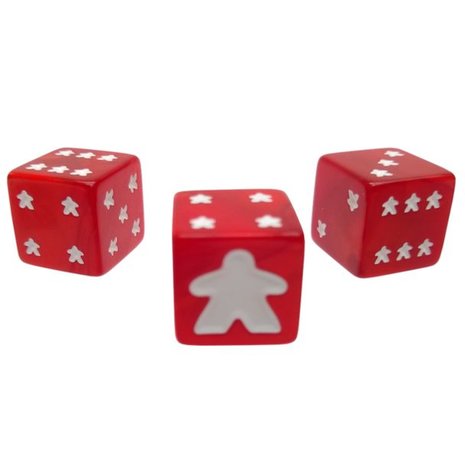 Meeple d6 Dice Set (Red)
