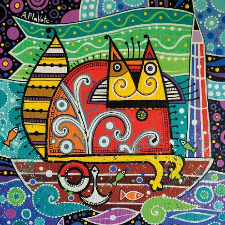 Nautische Kat - Houten Puzzel (135)