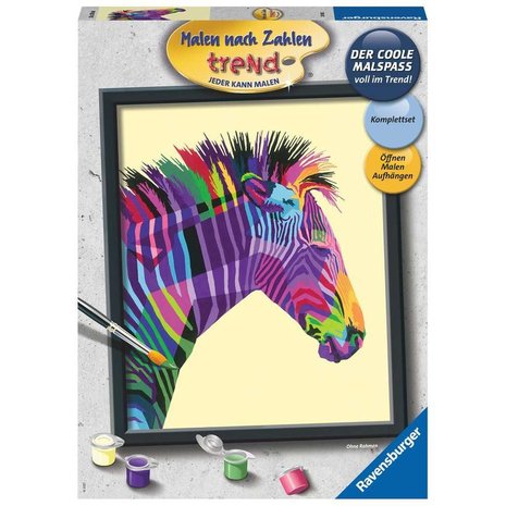 Schilderen op nummer: Bonte Zebra