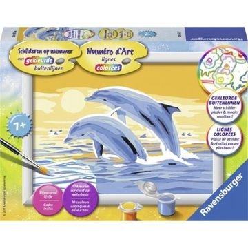 Schilderen op nummer: Springende Dolfijnen