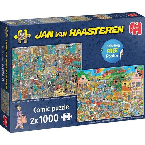 De Muziekwinkel & Vakantiekriebels - Jan van Haasteren Puzzel (2x1000)