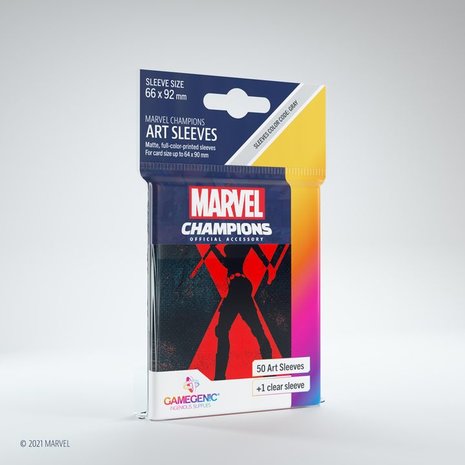 Gamegenic Marvel Champions Art Sleeves: Black Widow (66x91mm) - 50+1
