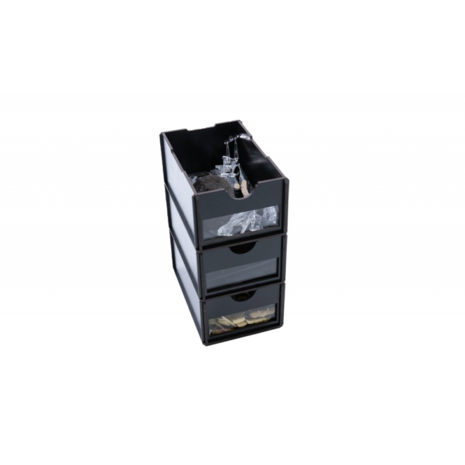 Black Paint Rack: Hoekstuk met lades