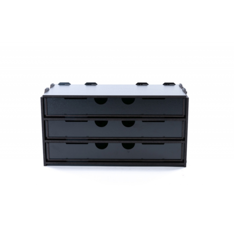 Black Paint Rack: Kastje met 3 lange laden