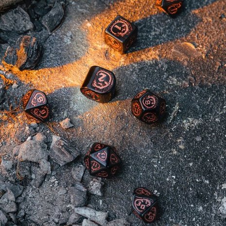 Dragons Modern Dice Set Black & Copper (7)