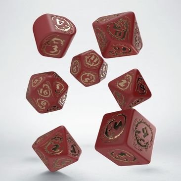 Dragons Modern Dice Set Red & Gold (7)