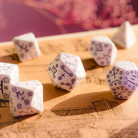 Japanese Dice Set: Blue Star Lotus (7)