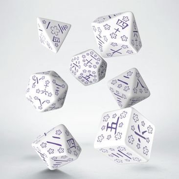 Japanese Dice Set: Blue Star Lotus (7)