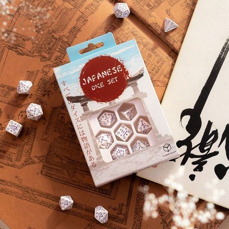 Japanese Dice Set: Blue Star Lotus (7)