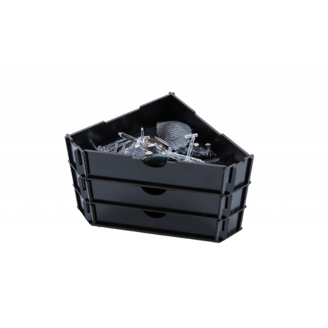 Black Paint Rack: Eindstuk met lades