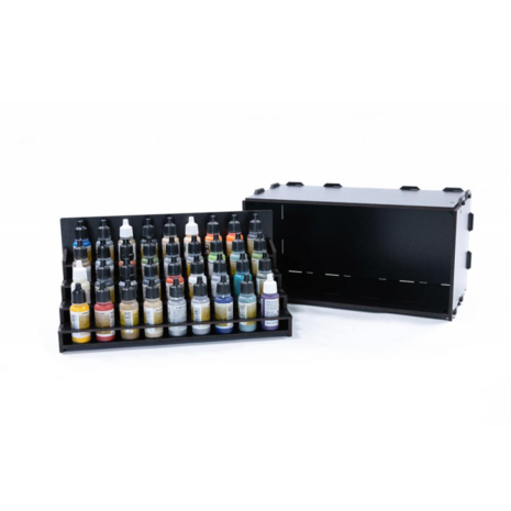 Black Paint Rack: Uitschuifbaar rek (voor The Army Painter & Vallejo verf)