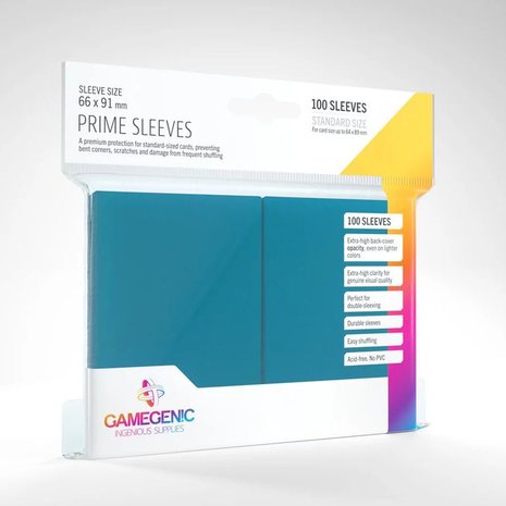 Gamegenic Prime Sleeves: Standard Size Blue (66x91mm) - 100x