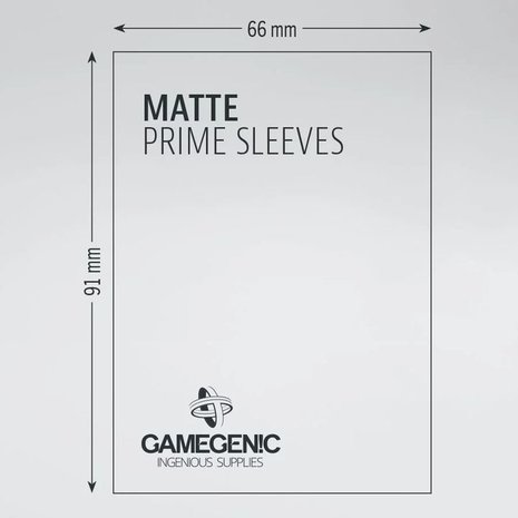 Gamegenic Matte Prime Sleeves: Standard Size Black (66x91mm) - 100x